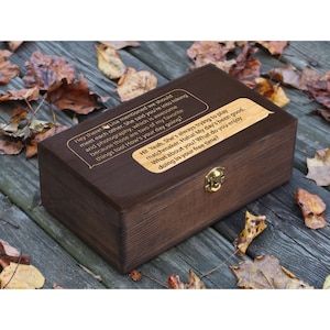 Scatola per messaggi personalizzati incisi, regalo con messaggio di testo, scatola per biglietti di nozze, regalo di anniversario, regalo per fidanzato/a/fidanzata, scatola dei ricordi