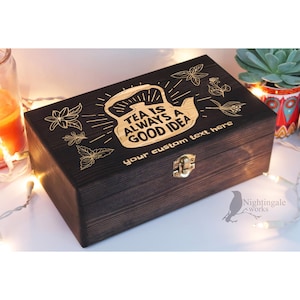 Personalized Engraved Tea Storage Box, Tea is Always a Good Idea, Tea Bag Box Organizer, Kitchen or Housewarming Gift, Gift for Mom, Her Him