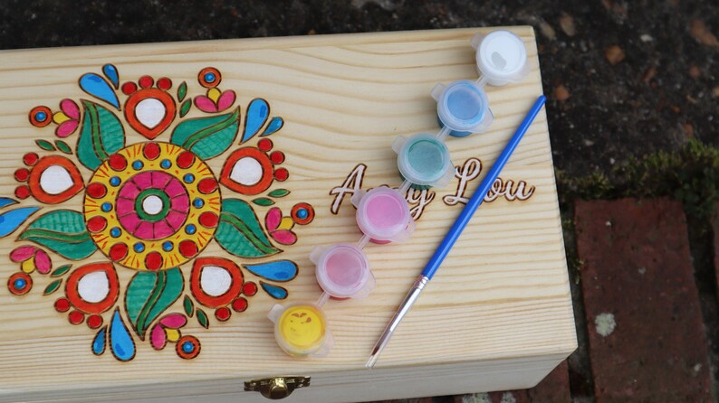 Personalized Engraved Paint Yourself Box, Personalized Engraved Wooden ...