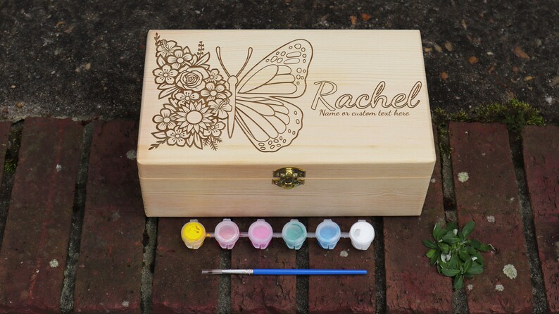 Personalized Engraved Paint Yourself Box, Personalized Engraved Wooden ...