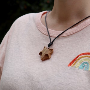 Wooden Racoon Pendant and Necklace, Eco Friendly Accessory, Racoon Jewelry, Carved Charm, Spirit Animal, Mother's Day Gift, for Her Under 20 image 4