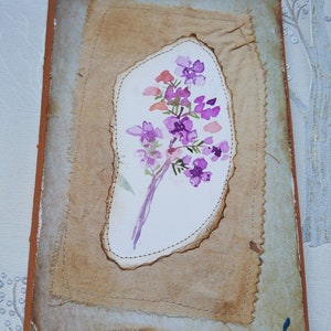 Junk Journal con carte tinte a mano, stile vintage, fiori, regalo sostenibile, include opere d'arte originali