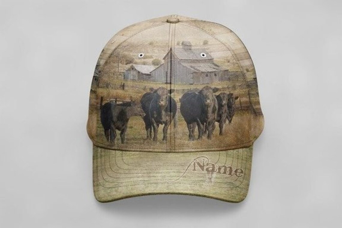YOUR BRAND Cow Farm Cap One Embroidered Men Women Rancher Etsy