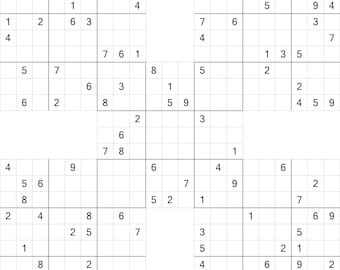 samurai sudoku etsy
