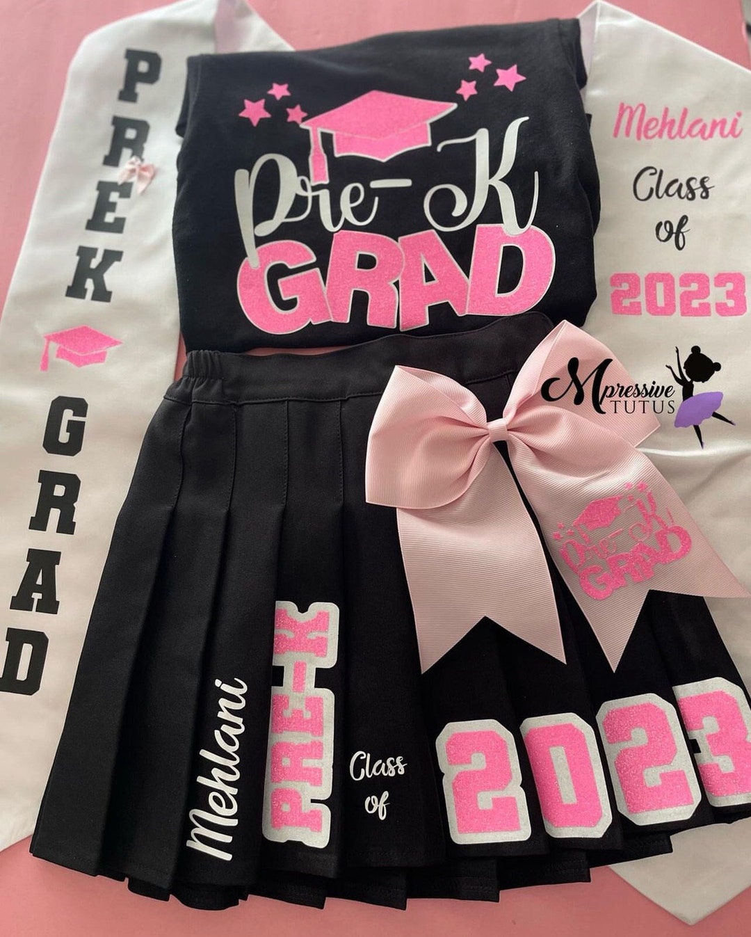 Graduation Skirt Set Custom Grad Set Grad Skirt Grad Stole Girls Grad Set Custom School Set