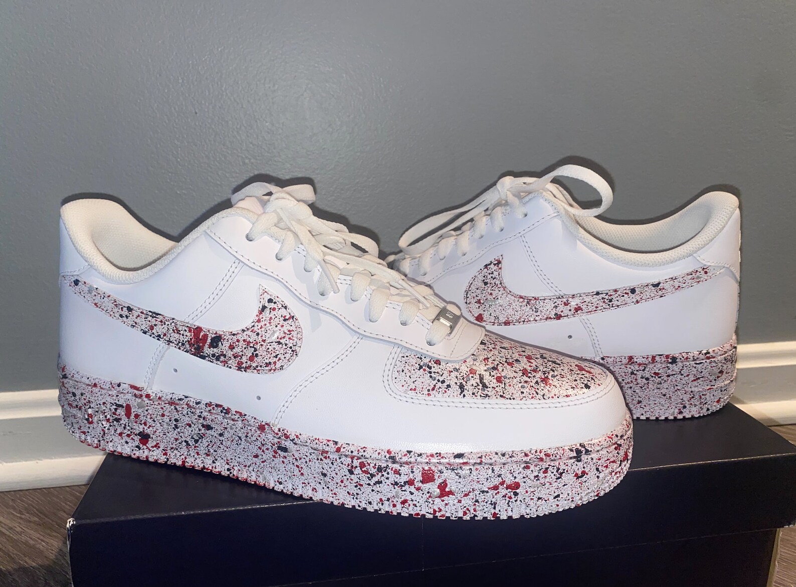 custom air force 1 red bottoms
