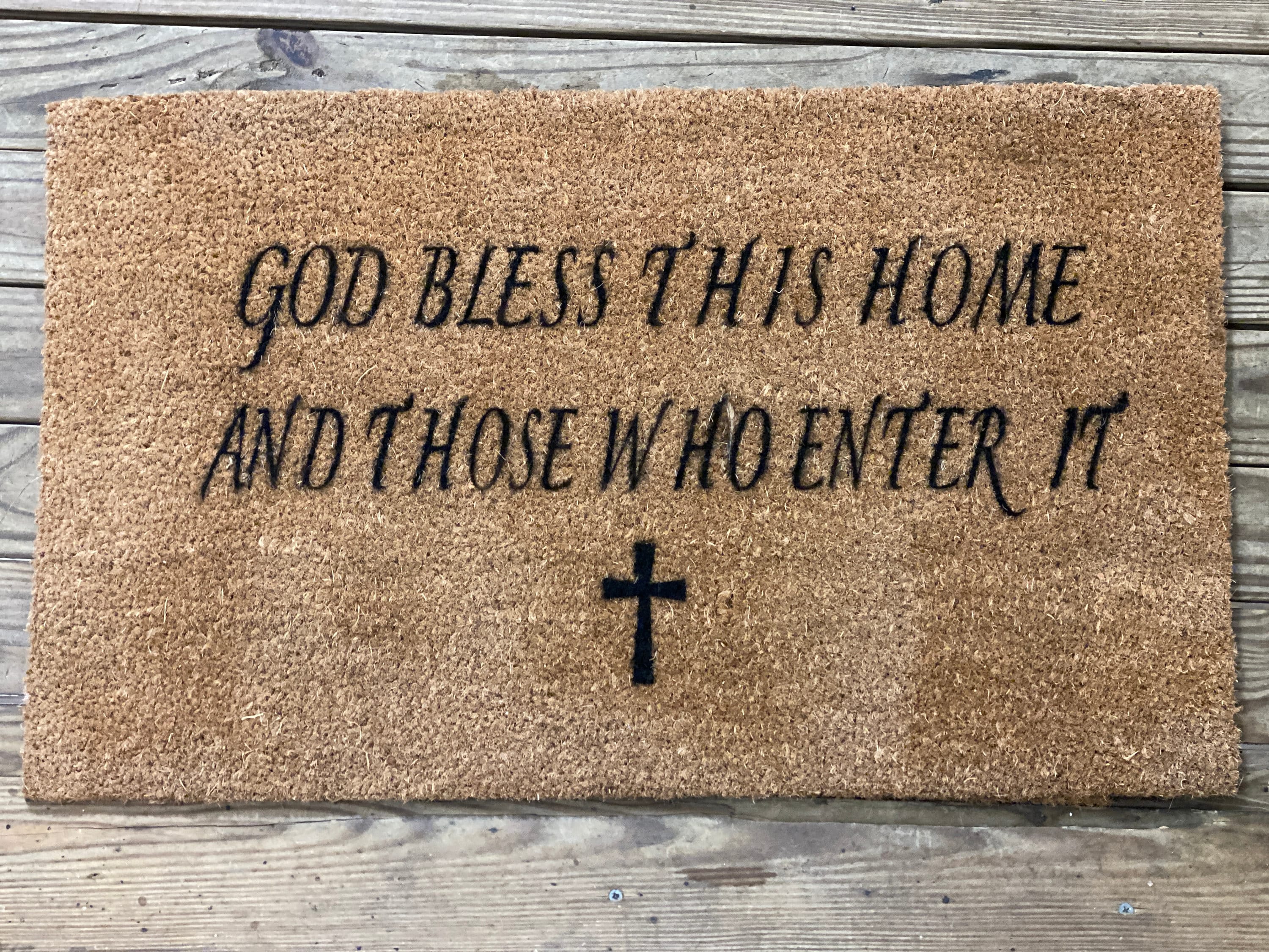 God Bless This Home , Religious Doormat Etsy