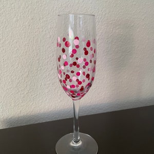 Valentines Dot and Heart Champagne/Wine Glass