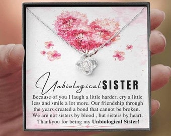 Unbiological Sister gift - Love Knot Necklace ,Soul Sister, Sister in Law Necklace, Christmas Gift To Sister, Thanksgiving To Sister