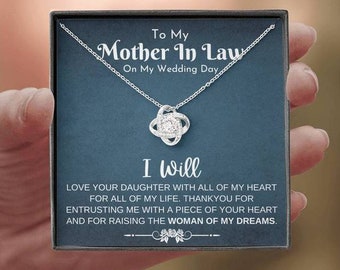 Mother Of The Bride Gift From Groom Love Knot Necklace , Future Mother In Law Gift on Wedding Day from Groom, Gifts for Mother of the Bride