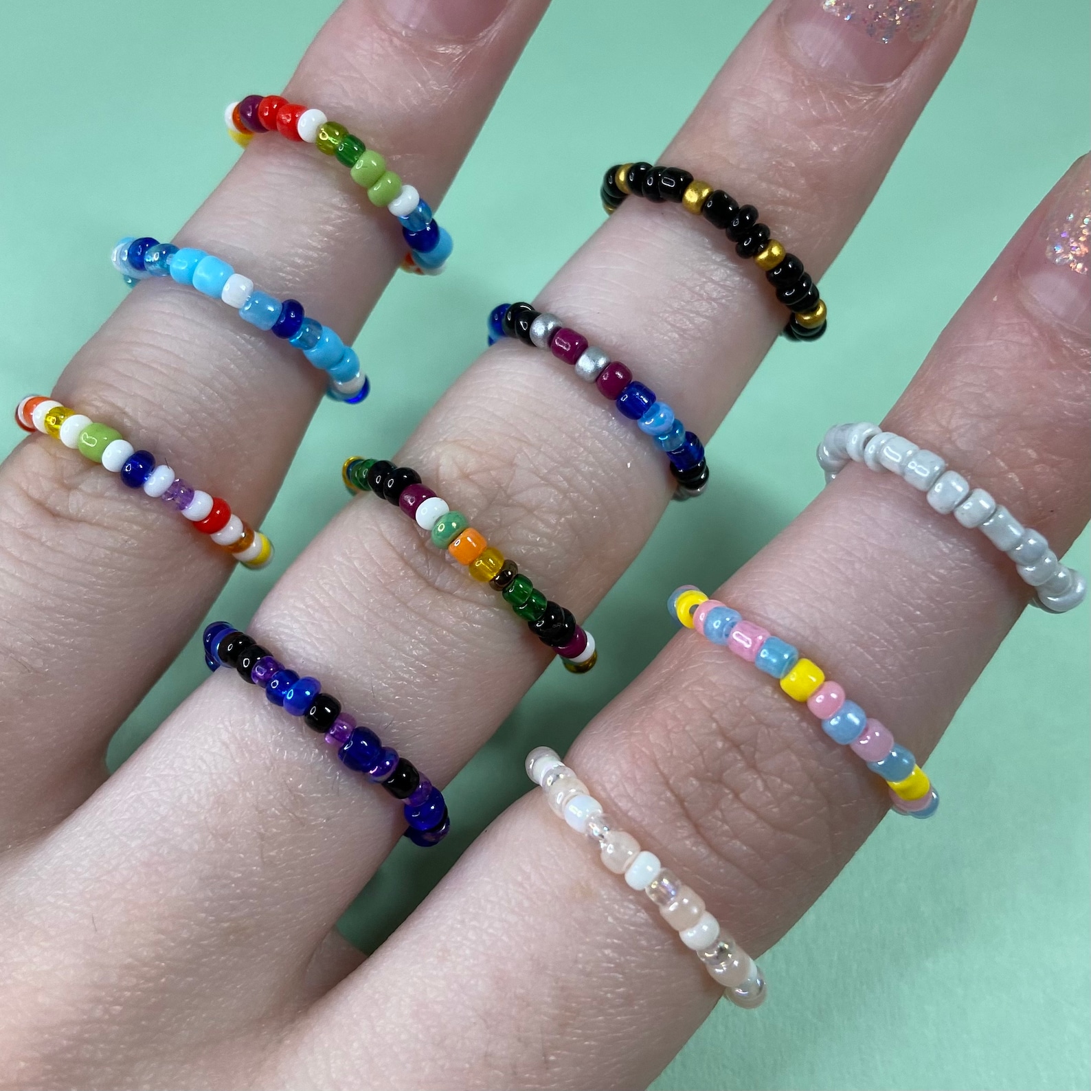 Custom Seed Bead Rings Pack of 3 Etsy Hong Kong