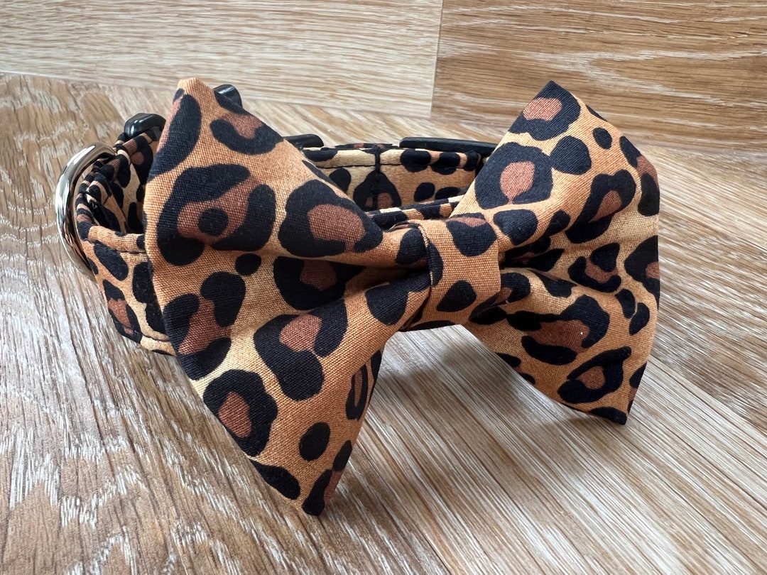 Leopard Print Dog Bow Animal Print Dog Bow Tie Funky Dog Etsy UK