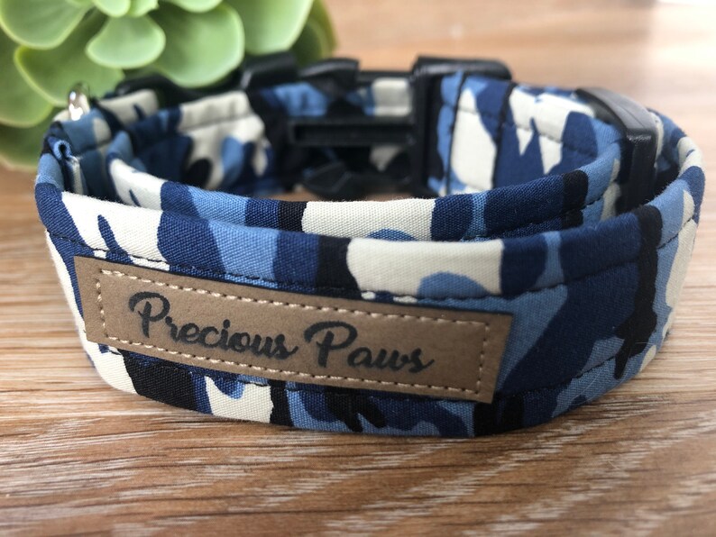 Blue camouflage dog collar camouflage dog neckwear in blue Etsy