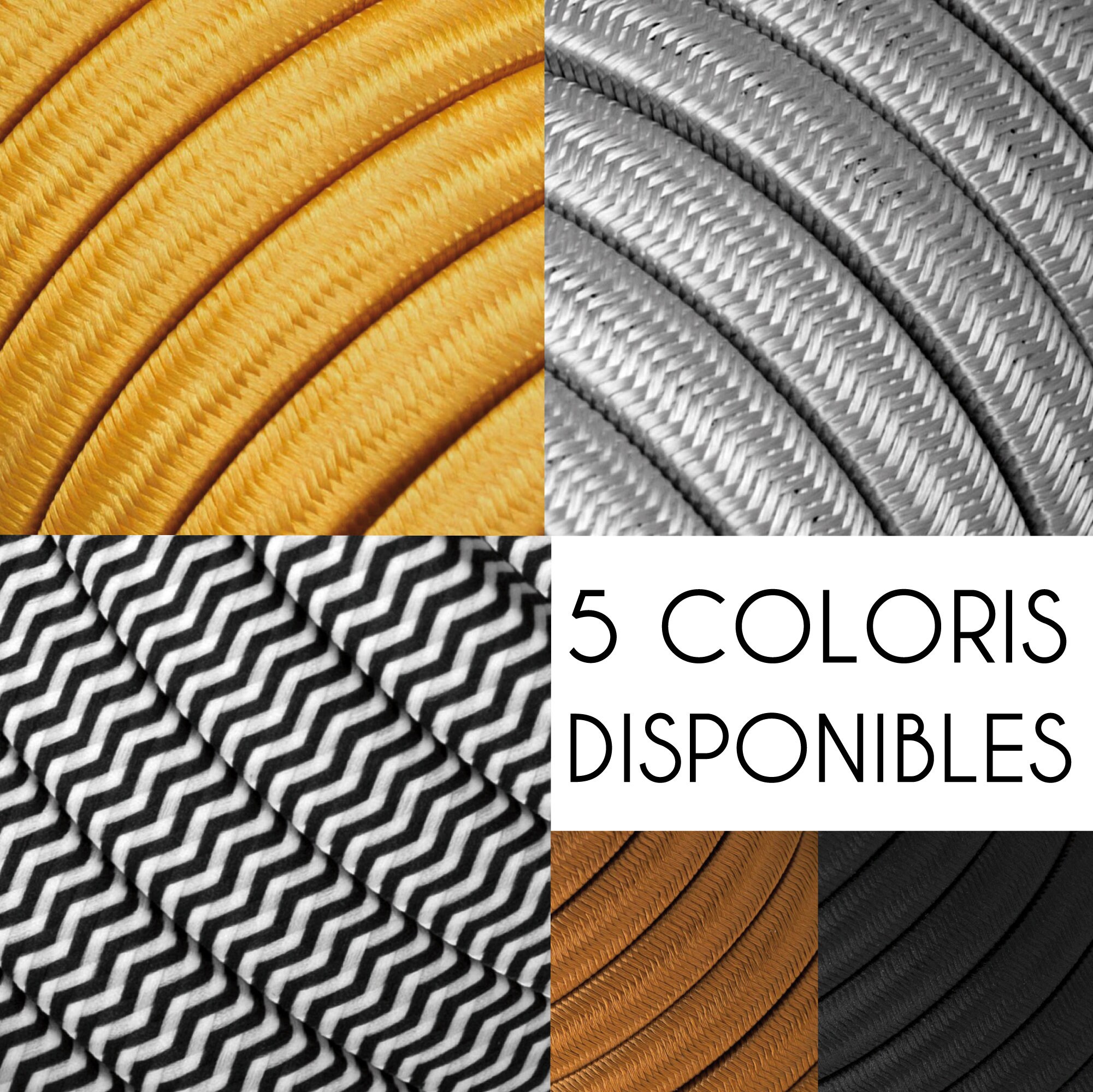 Câbles Plats Électriques en Textiles Pour Guirlandes Lumineuses Intérieures ou Extérieures - Composa