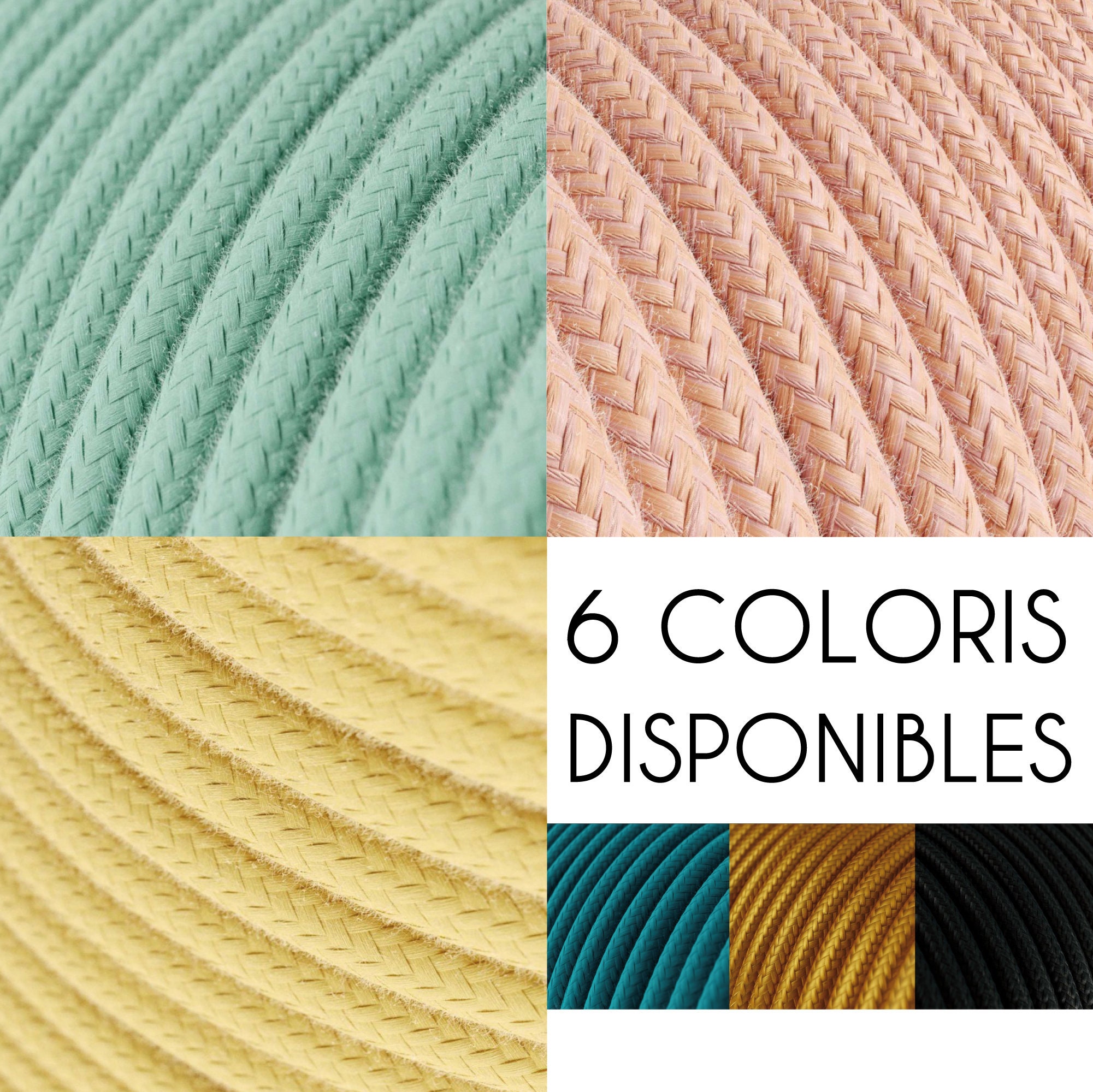 Câbles Ronds Électriques Textiles Pour Création de Luminaires