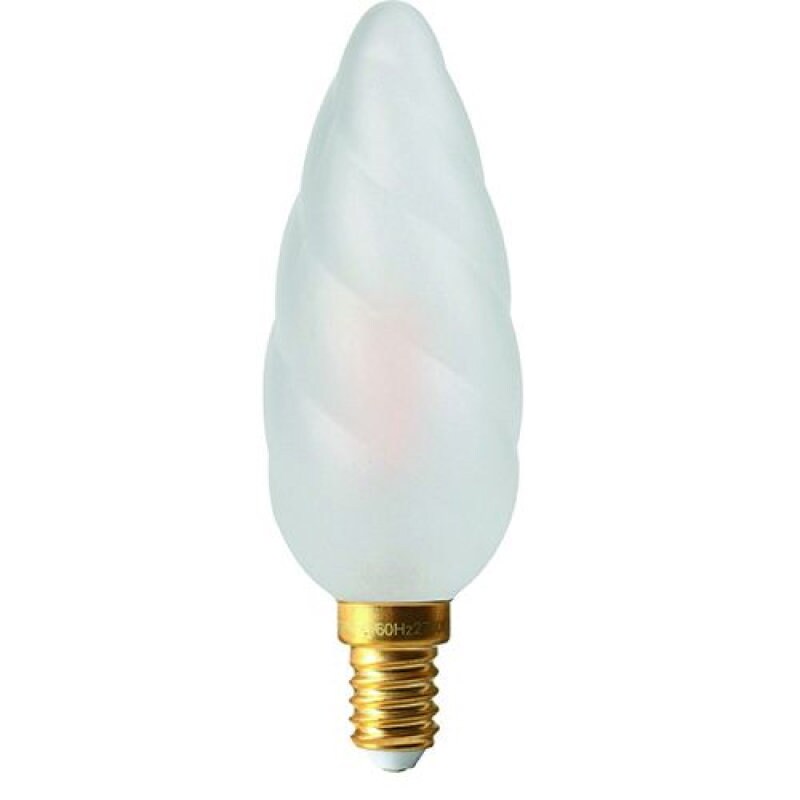 Ampoule Led - Flamme Torsadée Blanc Satiné 3 Formats de Culot Disponibles