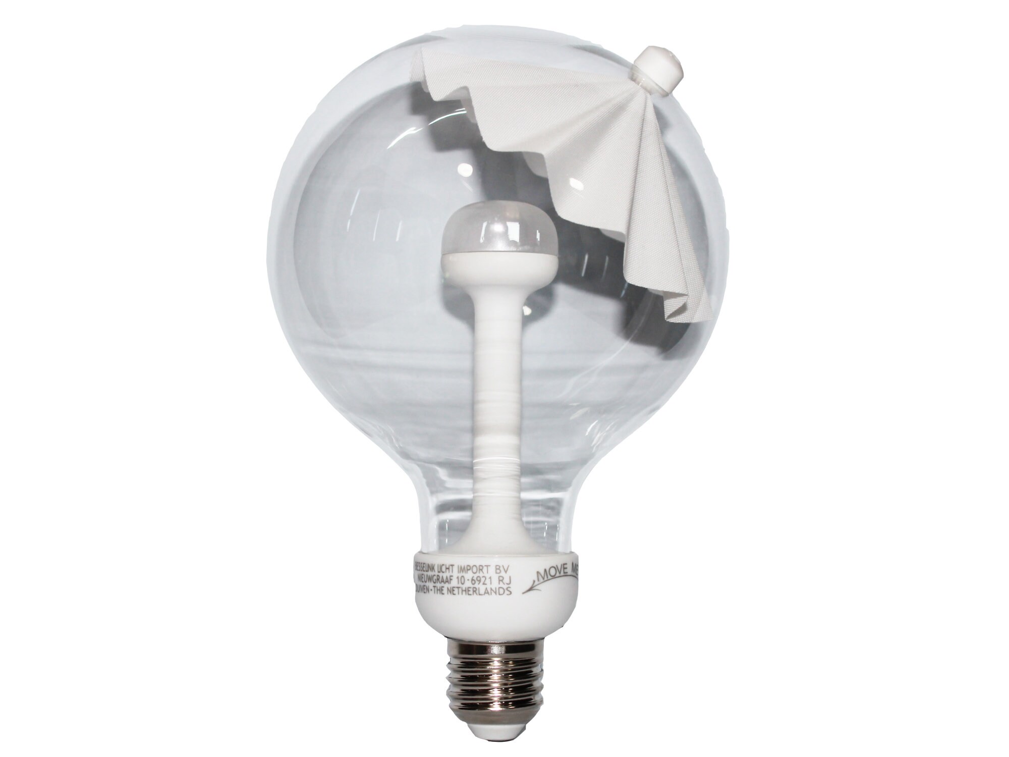 Ampoule Led Culot E27 Forme Globe avec Parapluie Blanc Amovible - Grand Modèle et Petit Modèle