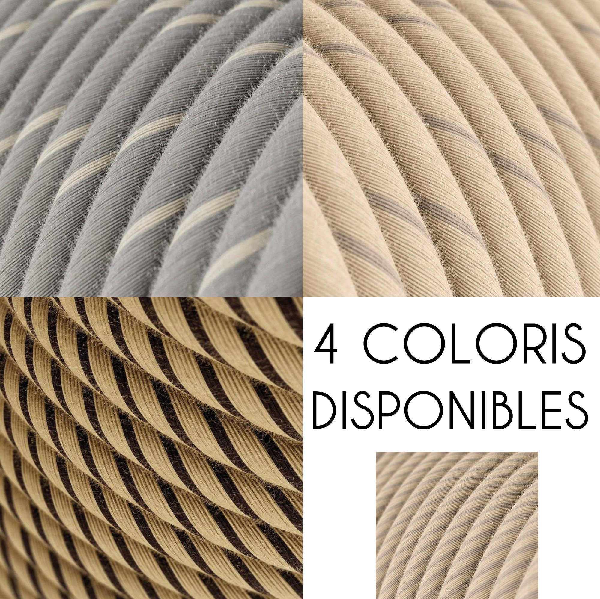 Câbles Ronds Électriques Textiles Pour Fabrication ou Restauration de Luminaires