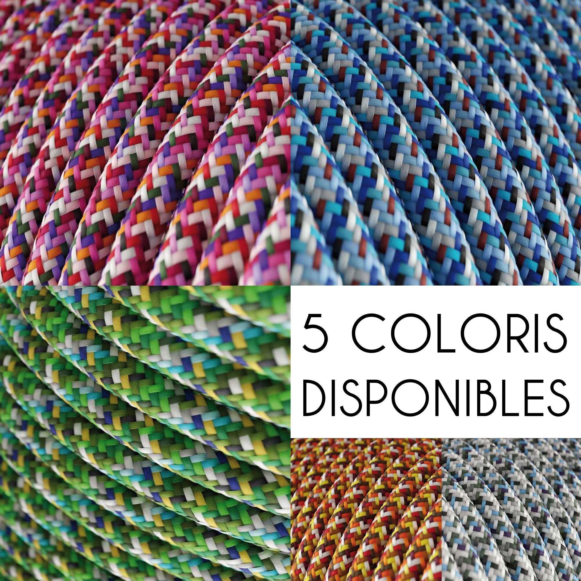 Câbles Ronds Électriques Textiles Pour Fabrication ou Restauration de Luminaires