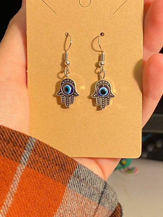 Evil eye deals earrings etsy