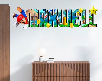 Mario Odyssey Door Decal Decor Sticker Laminated Custom Vinyl M2412