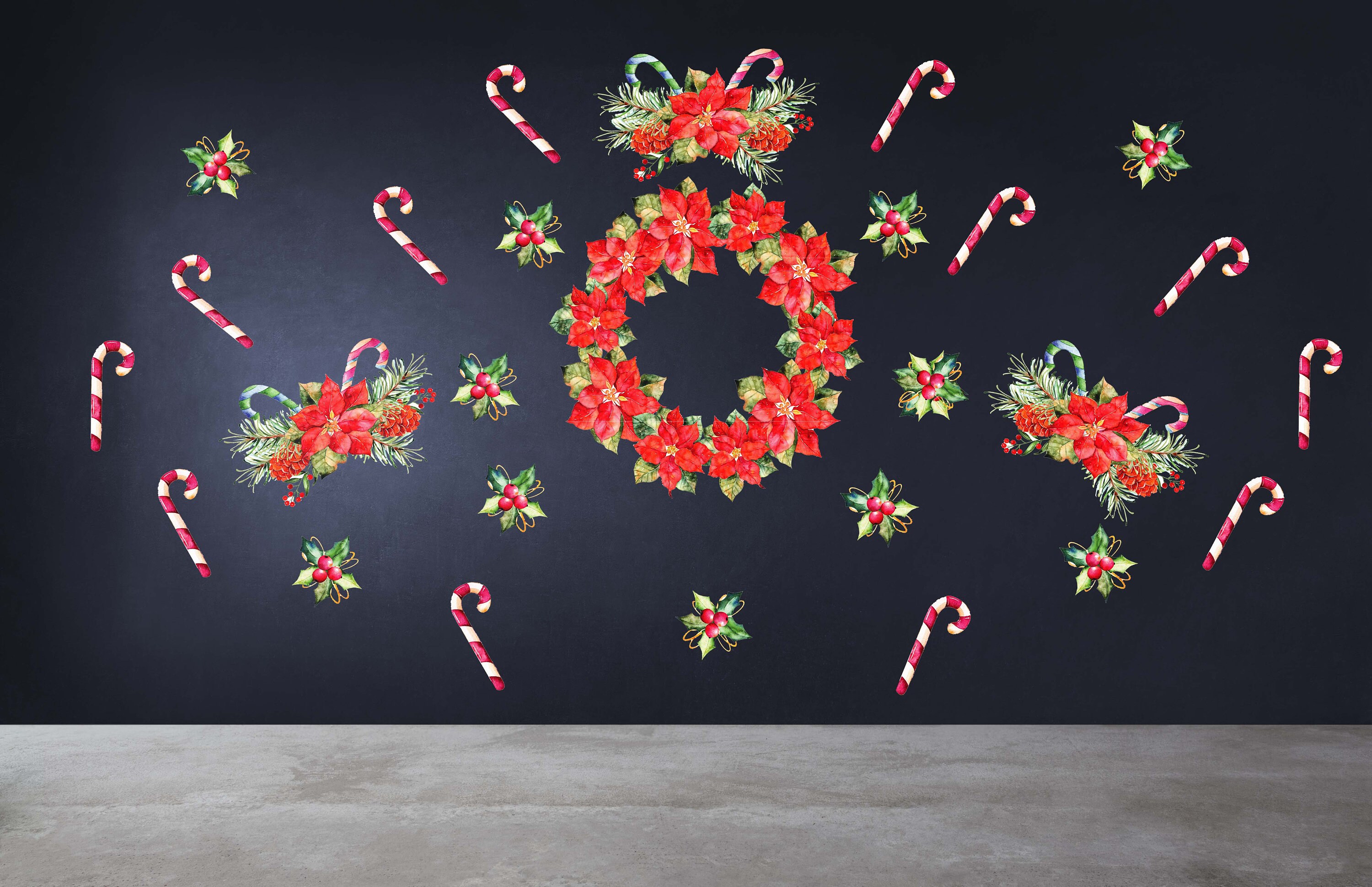 Christmas Wall Decal Cute Christmas Home Decor Sticker - Etsy UK