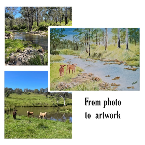 Personalised Original Painting from your photo, Commission painting, Custom Artwork