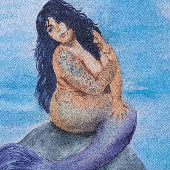 Mermaid Watercolor Painting, Original Coastal Dream Art for Beach Houses, Hand Painted Art Gift, Fantasy Mermaid Wall Art, Unique Artwork