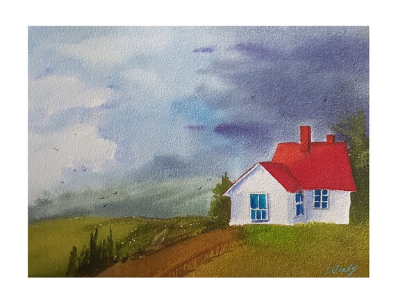 STORM moody watercolor landscape painting