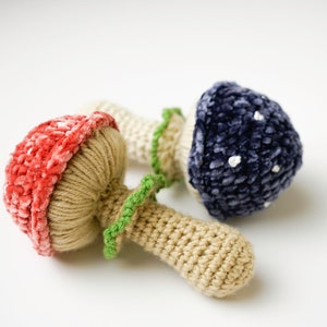 Crochet Pattern: The Mushie Plushie Baby Rattle, woodland toy for babies, amigurumi fungi rattle, baby rattle, Fantastic Fungi, Woodland