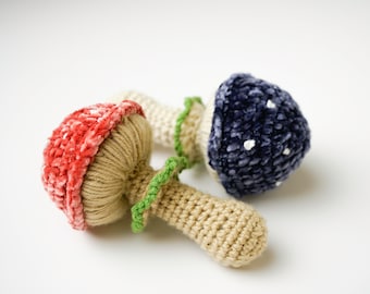 Crochet Pattern: The Mushie Plushie Baby Rattle, woodland toy for babies, amigurumi fungi rattle, baby rattle, Fantastic Fungi, Woodland