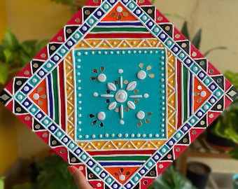 Colourful Lippan Art | Lippan wall decor| Handmade Lippan | Lippan Wall hanging | Great gift idea