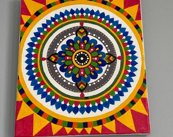 Dot Mandala Wall hanging | Mandala Wall art | Hand painted Mandala on canvas |Mandala UK