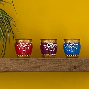 Mandala dots hand painted pots | Colourful Mandala vase