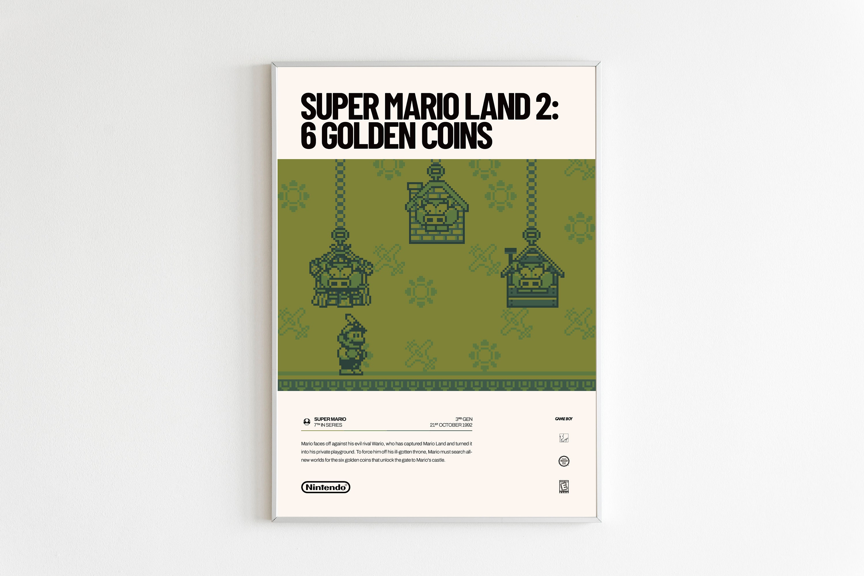 Super Mario Land 2: 6 Golden Coins 1992 Video Game Poster | Etsy