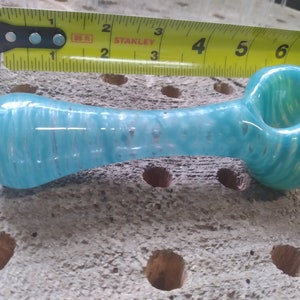 Teal Spiral Silver Fumed Inside-out flower Tobacco Spoon