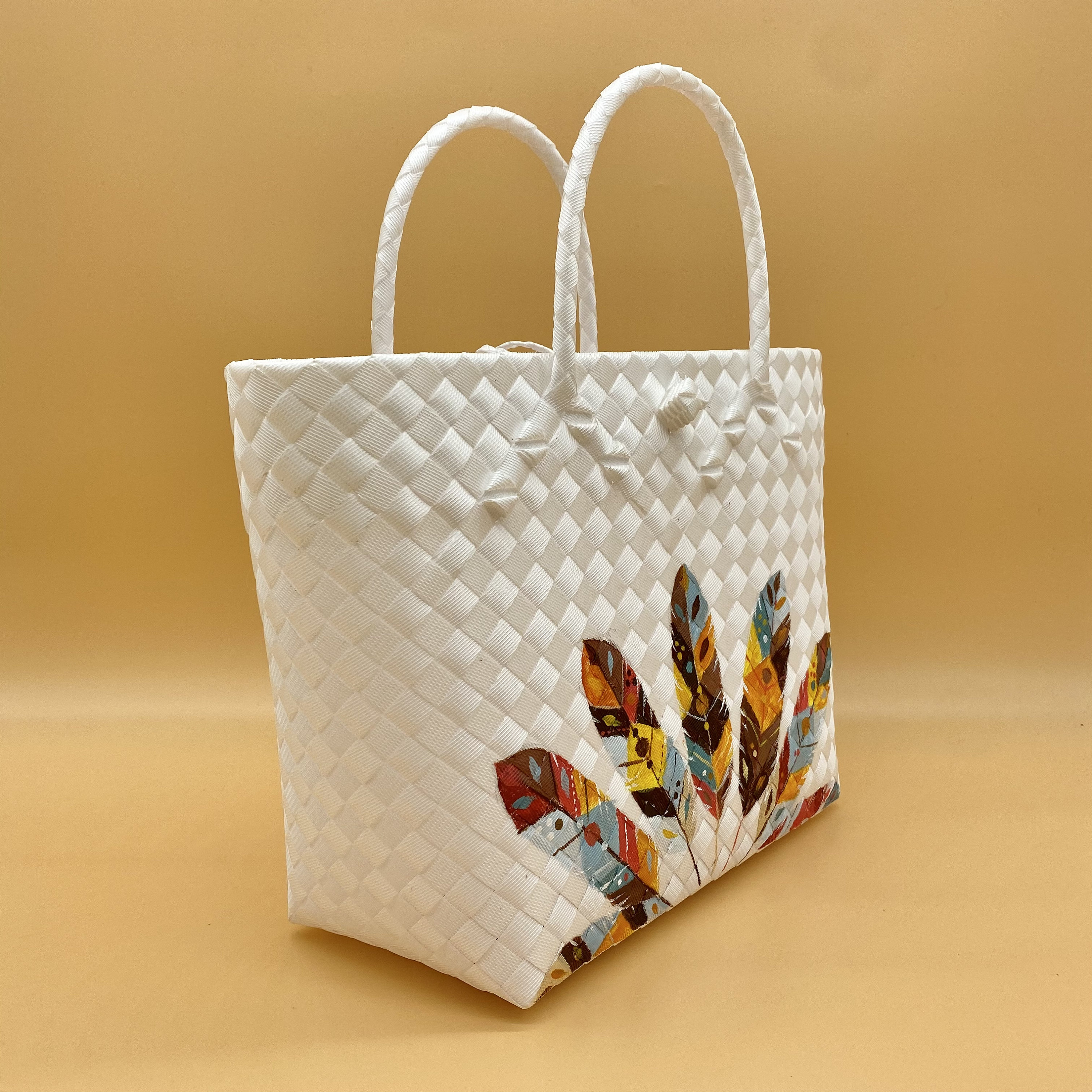 BIRD FEATHERS BAG Grocery Tote Bag Bayong Handwoven Feather Etsy