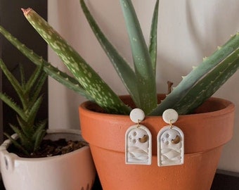 The Luna | Handmade Hypoallergenic Earrings | Dangle Polymer Clay | Lightweight Earrings | Gift for Her | Free Shipping | Moon Earrings