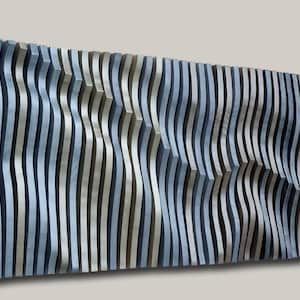 Décoration murale 3D en bois bleu argent : sculpture paramétrique ondulée, prête à être expédiée