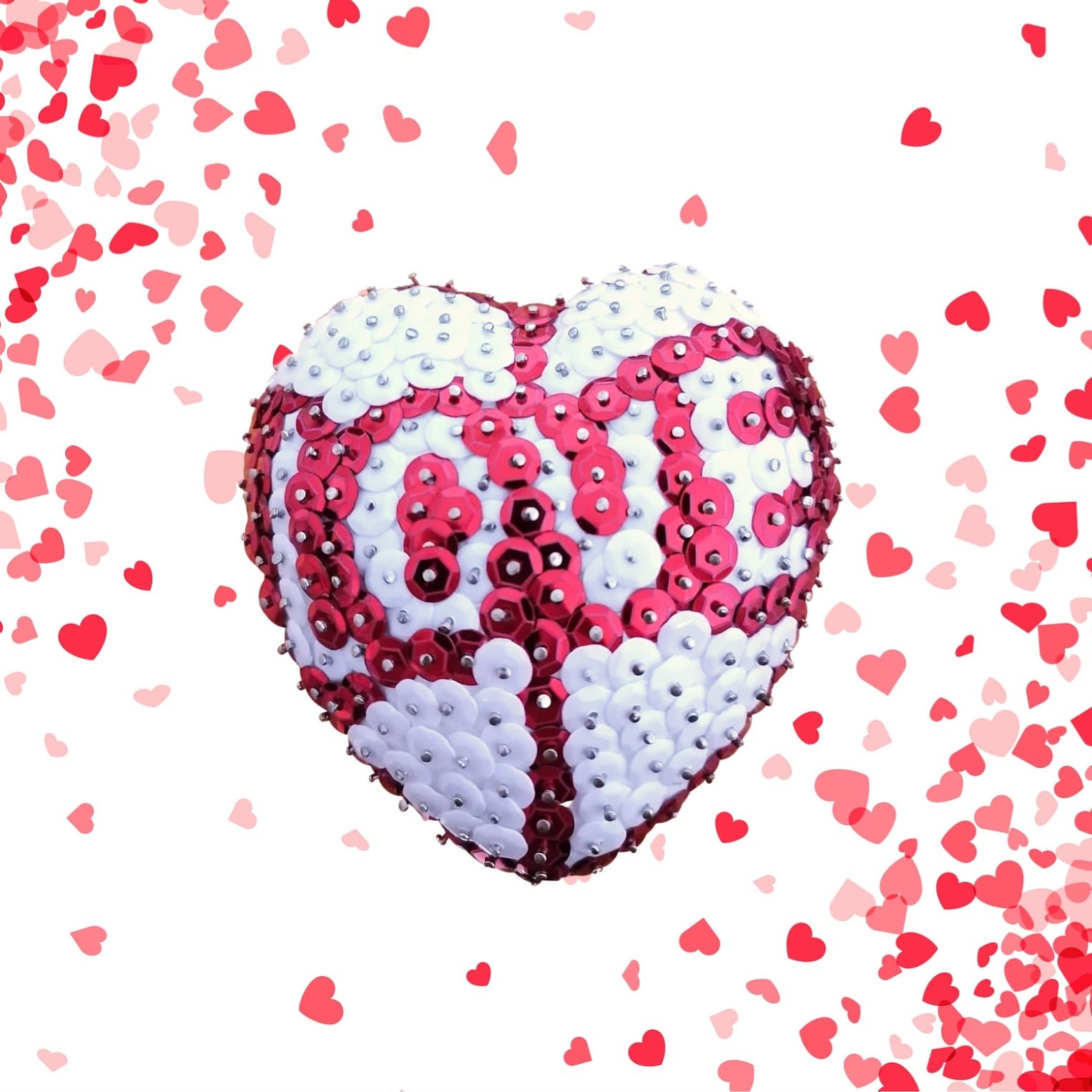 sequin hearts