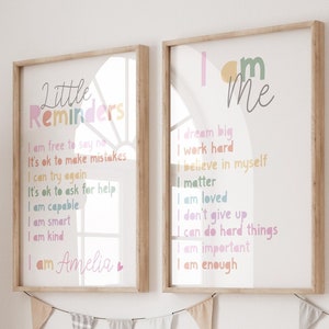 Girls Personalised Affirmation Prints, Girls Bedroom Prints, Girls Bedroom Decor, Motivational Prints, Pastel Colours, Playroom Prints