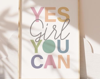 Girls Bedroom Prints, Girls Bedroom Decor, Motivational Wall Art, Girls Nursery Decor, Girls Wall Art, Playroom Decor, Nursery Wall Art