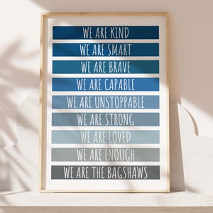 Personalisierte Familien Wandkunst, Affirmation Prints, motivierend, inspirierend, Wohnzimmer Dekor, Küchen Wandkunst, Familie, Wohnkultur
