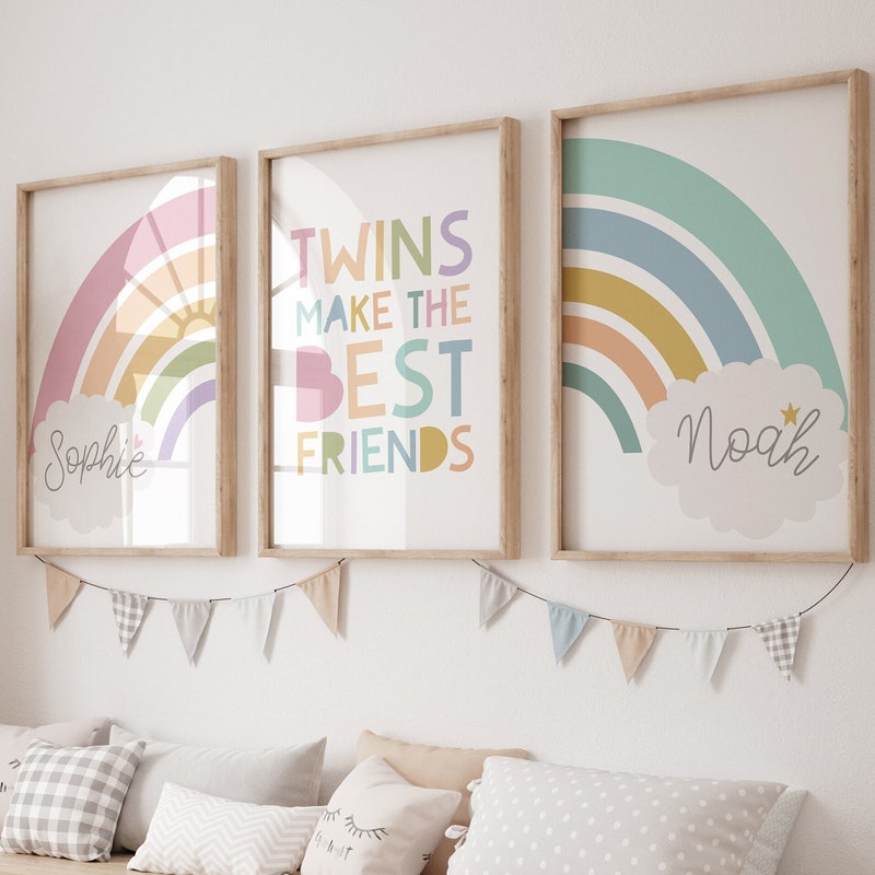 Twin Nursery Art - Etsy