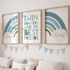 Brothers Bedroom Decor, Twins Make The Best Friends, Twins Bedroom Decor, Boys Wall Art, Boys Bedroom. Siblings, Playroom Wall Art