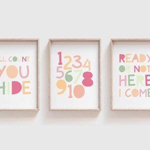 3 Playroom Prints, Playroom Decor, Girls Nursery Prints, Girls Nursery Wall Art, Girls Bedroom Prints, Girls Bedroom Decor, Kids Wall Art