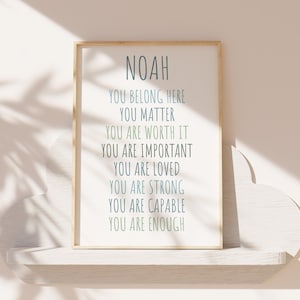 Boys Affirmation Print, Boys Bedroom, Boys Nursery Prints, Motivational Poster, Boys Wall Art, Playroom Wall Art, Inspirational Prints