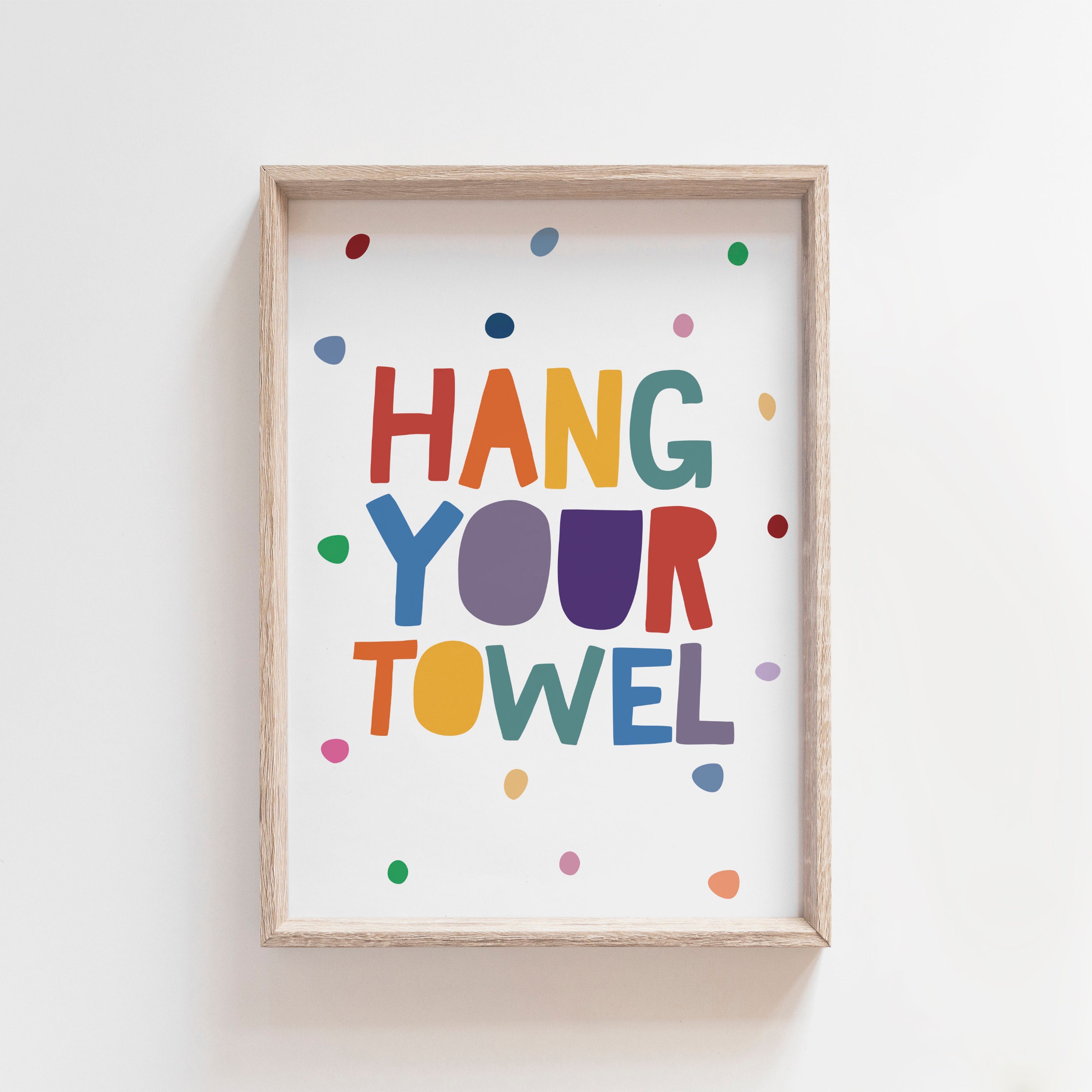 Hang Your Towel Print Kids Bathroom Prints Kids Bathroom | Etsy