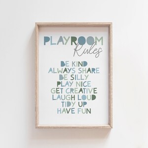 Playroom Rules Print, Playroom Prints, Boys Nursery Prints, Playroom Wall Art, Boys Bedroom Prints, Boys Wall Art, Boys Nursery Decor