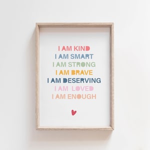 Girls Nursery Prints, Affirmation Prints, Self Love Print, Girls Bedroom Prints, Girls Wall Art, Nursery Wall Art, Playroom Prints
